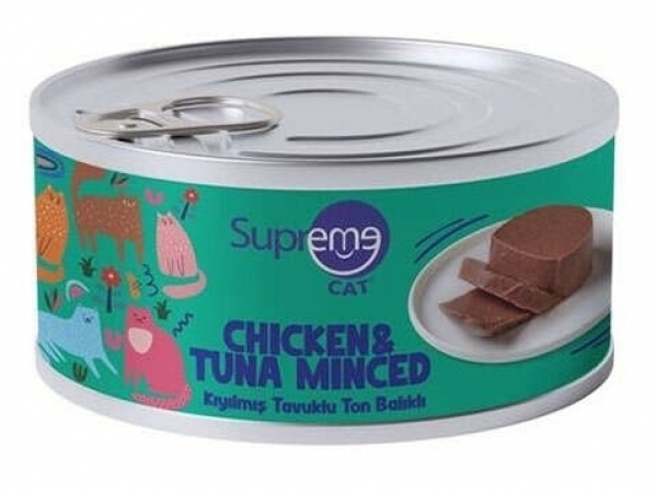 Supreme Tavuk Etli ve Ton Balıklı Kıyılmış 85 gr Kedi Maması