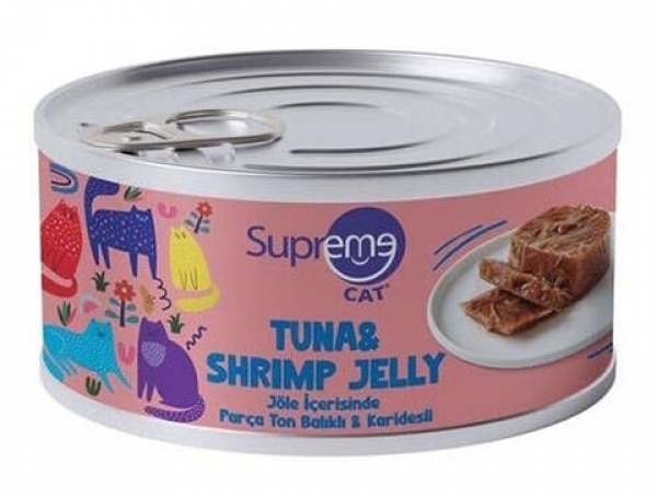 Supreme Ton Balıklı ve Karidesli Parça Etli 85 gr Kedi Maması