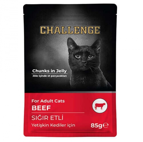 Challenge Pouch Sığır Etli Yetişkin 85 gr Kedi Maması