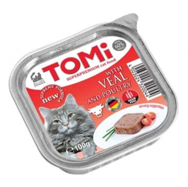 Tomi Dana Etli ve Kümes Hayvanlı Pate100 gr Kedi Maması