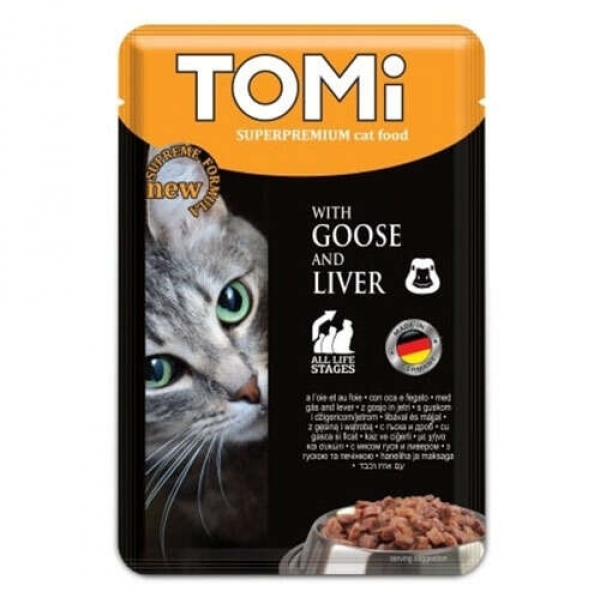 Tomi Pouch Kaz ve Ciğerli 100 gr Kedi Maması