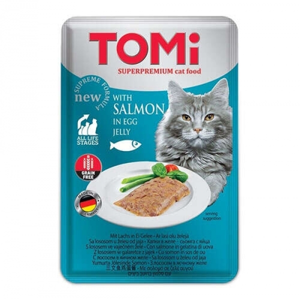 Tomi Pouch Pate Somon ve Yumurta Tahılsız 100 gr Kedi Maması