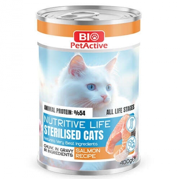 Bio Pet Active Sterilised Nutritive Life Somonlu Kısırlaştırılmış 400 gr Kedi Maması