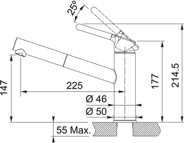 Franke Orbit 115.0623.141 Eviye Bataryası