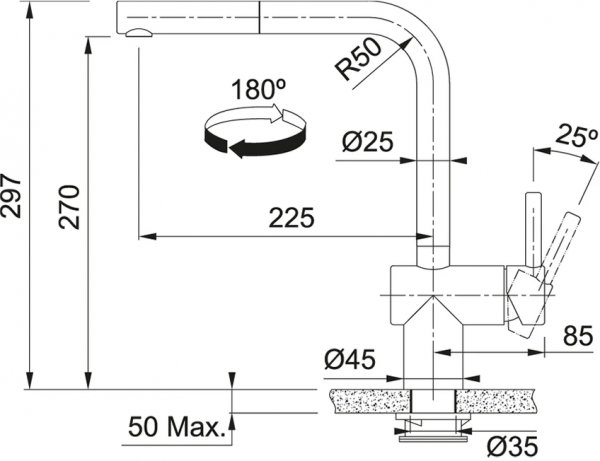 Franke Atlas Neo 115.0625.523 Eviye Bataryası