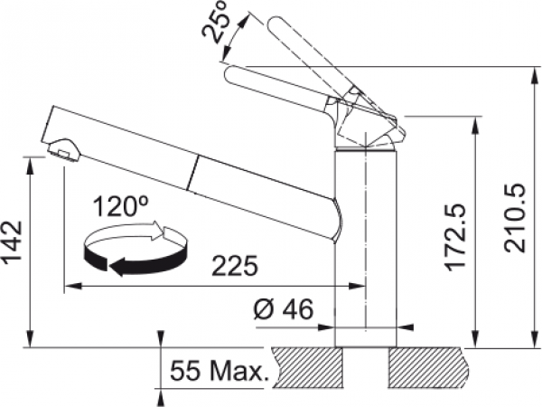 Franke Orbit 115.0623.055 Lavabo Bataryası