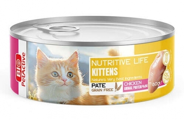 Bio Pet Active Nutritive Life Tavuk Etli Ezme Yavru 80 gr Kedi Maması