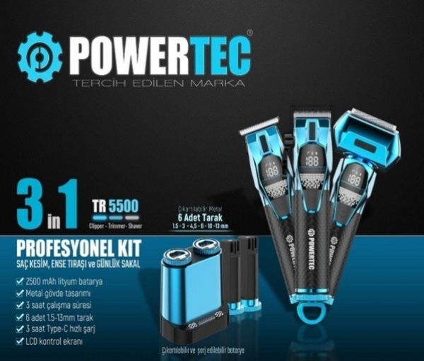 Powertec TR-5500 Çok Amaçlı Tıraş Makinesi