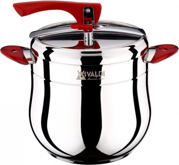 Vivaldi Kırmızı Düdüklü Tencere (10 Litre)