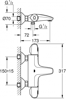 Grohe Grohtherm 348162433 Banyo Bataryası