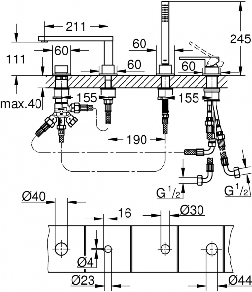 Grohe Plus 29307003 Küvet Bataryası