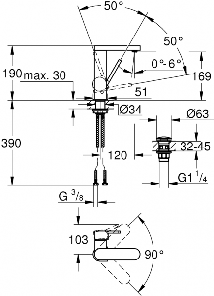 Grohe Plus M 23872003 Lavabo Bataryası