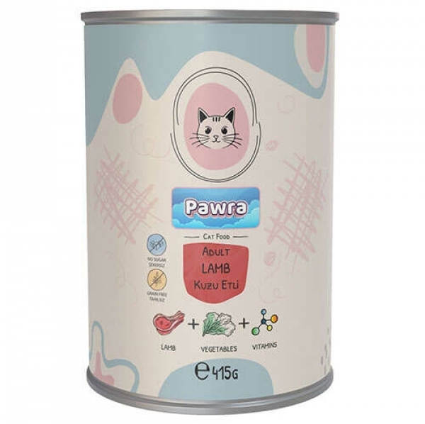 Pawra Kuzu Etli Yetişkin 415 gr Kedi Maması