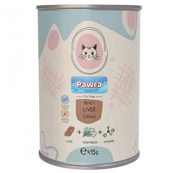 Pawra Ciğerli Yetişkin 415 gr Kedi Maması