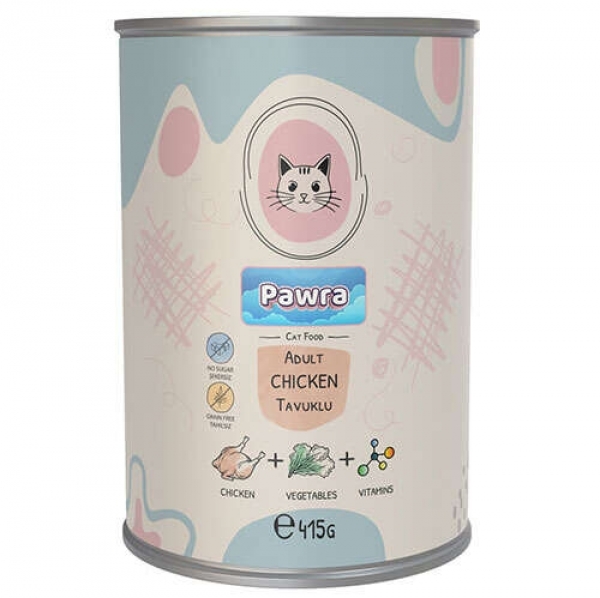 Pawra Tavuklu Yetişkin 415 gr Kedi Maması