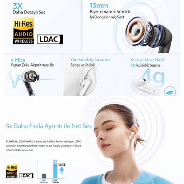 QCY AilyBuds E10 Tam Kablosuz Kulaklık
