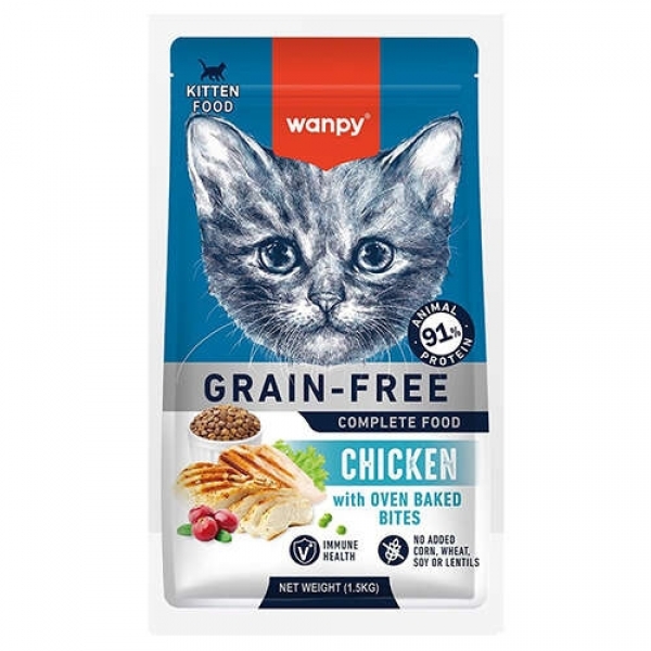 Wanpy Tahılsız Tavuklu Yavru 1.5 kg Kedi Maması