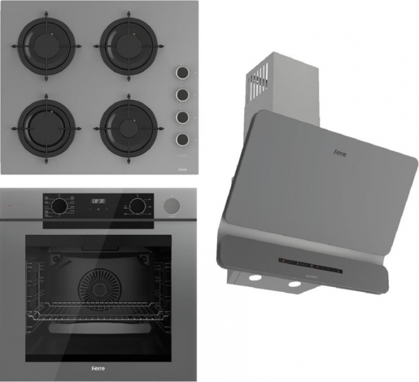 Ferre Silentart Gri Ankastre Set CS208 + QEP64CPR + D082-SA