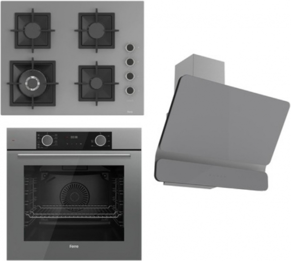 Ferre Flameart SC Gri Ankastre Set SC408 WFA + XE63CPR + D082
