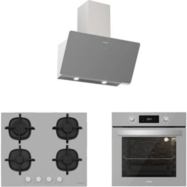 Silverline Gri Ankastre Set CS5427S01 + BO6504S01 + 3457 Soho 60
