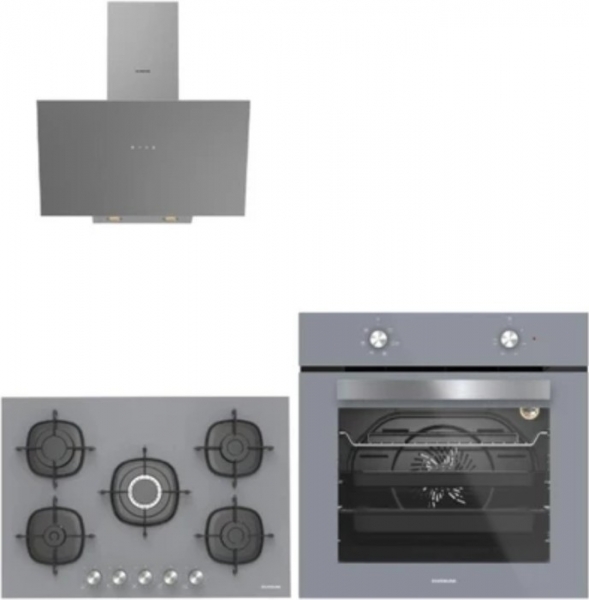 Silverline Gri Ankastre Set CS5622S01 + BO6501S01 + 3481
