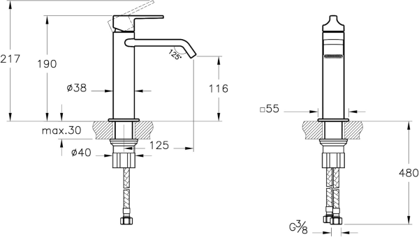 VitrA Vitra Suit A4281674 Lavabo Bataryası