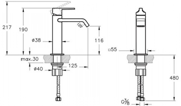 VitrA Vitra Suit A4281639 Lavabo Bataryası