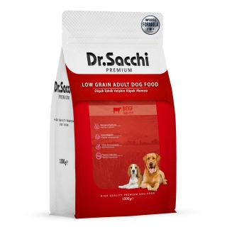 Dr.Sacchi Premium Sığır Etli Düşük Tahıllı Yetişkin 1.5 kg Köpek Maması