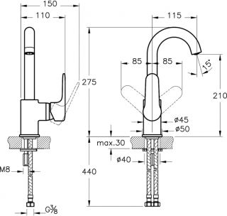 Artema Root Round A4275429 Lavabo Bataryası