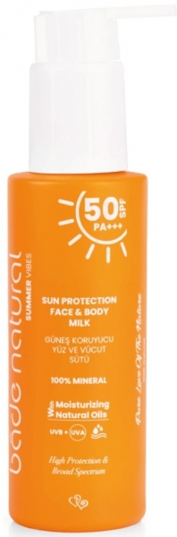 Bade Natural 50 SPF Yüz ve Vücut Sütü 100 ml