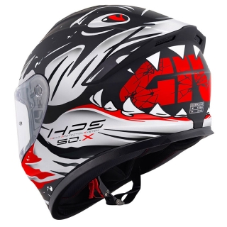 Givi 50.X Sharkbite Mat Siyah-Beyaz-Kırmızı