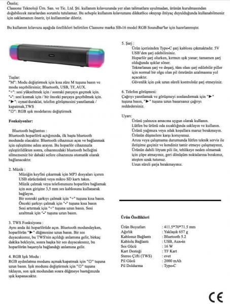 Classone SB-16 Soundbar
