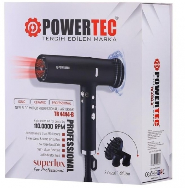 Powertec TR4444 Süperlux Ionıc Saç Kurutma Makinesi