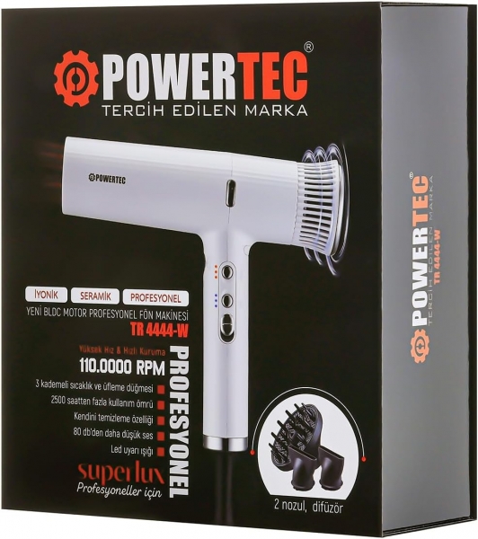Powertec TR4444 Süperlux Ionıc Saç Kurutma Makinesi