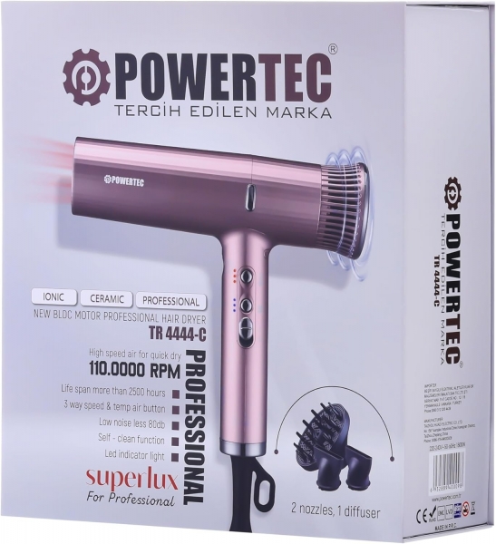 Powertec TR4444 Süperlux Ionıc Saç Kurutma Makinesi