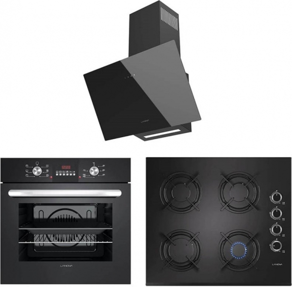 Lanova Black Ankastre Set 16400-201 + 3206B01 + 3220B6