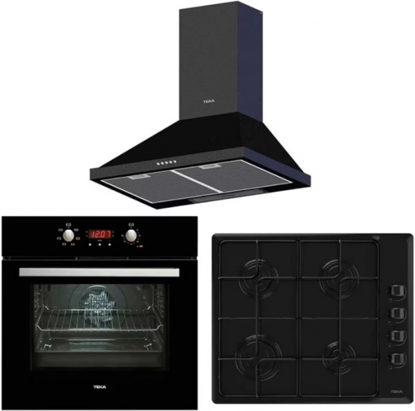 Teka Chef 4 Siyah Ankastre Set HLX 640 KBC0E BK + HEB 723 BK + DBT 60 BK