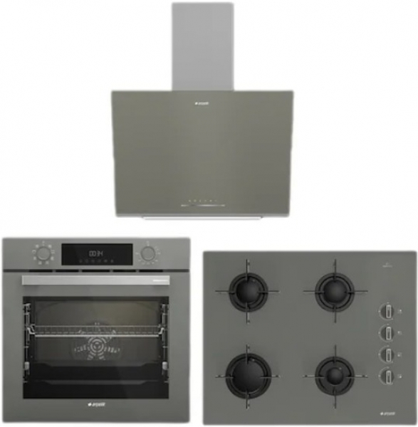 Arçelik Steam Grion Gri Ankastre Set OCD T 651 EG + AFC 341 G + ADE 606-2 G
