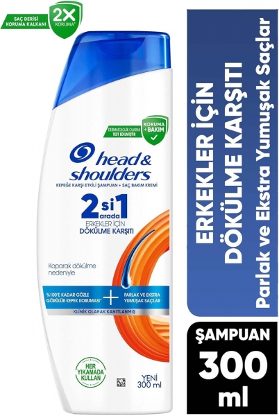 Head & Shoulders Erkeklere Özel Dökülme Karşıtı ve Kepeğe Karşı Etkili 300 ml 2'si 1 Arada