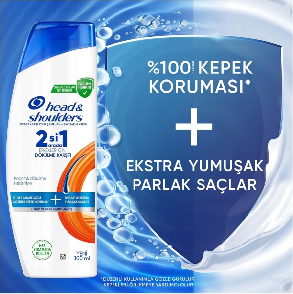 Head & Shoulders Erkeklere Özel Dökülme Karşıtı ve Kepeğe Karşı Etkili 300 ml 2'si 1 Arada