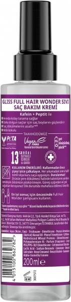 Gliss Full Hair Wonder Sıvı 200 ml Saç Kremi