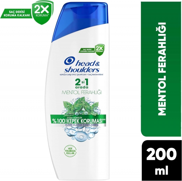 Head & Shoulders Mentol Ferahlığı Kepeğe Karşı Etkili 200 ml 2'si 1 Arada