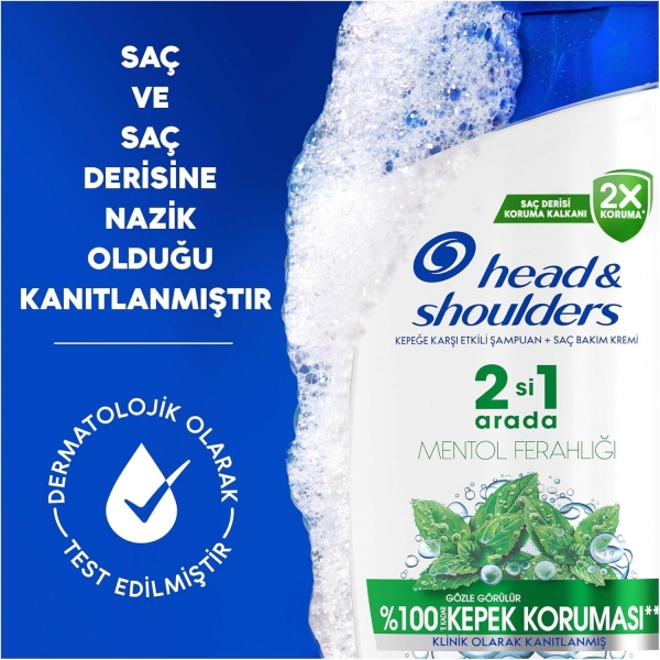 Head & Shoulders Mentol Ferahlığı Kepeğe Karşı Etkili 200 ml 2'si 1 Arada
