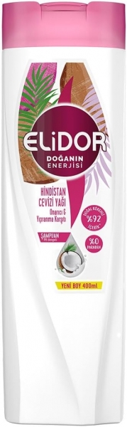 Elidor Doğanın Enerjisi Hindistan Cevizi Yağı Onarıcı ve Yıpranma Karşıtı 400 ml Şampuan