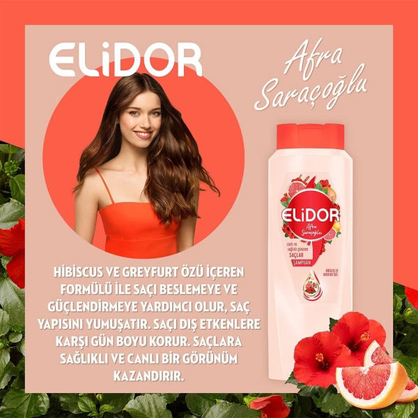 Elidor Canlı ve Sağlıklı Görünen Saçlar By Afra Saraçoğlu 650 ml Şampuan