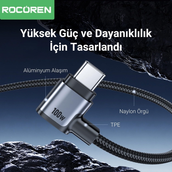 Rocoren Type-C to Type-C 100W Şarj Kablosu (2 m)