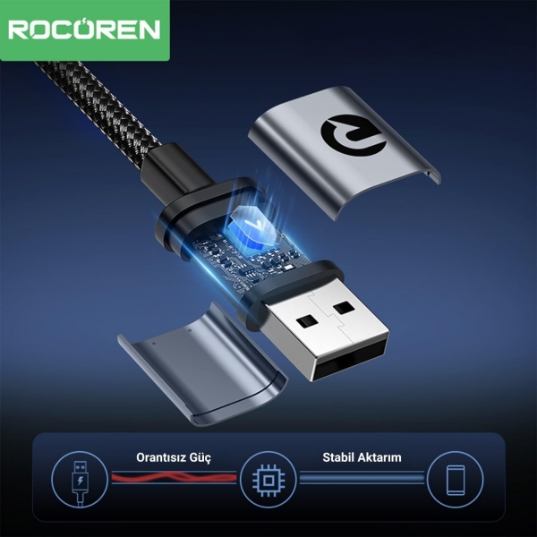 Rocoren USB-A to Type-C 3A Şarj Kablosu (2 m)