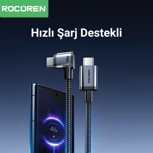 Rocoren Type-C to Type-C 100W Şarj Kablosu (1 m)