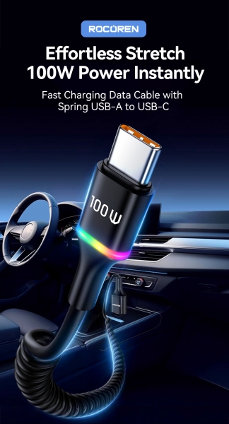 Rocoren USB-A to USB-C 100W Şarj Kablosu