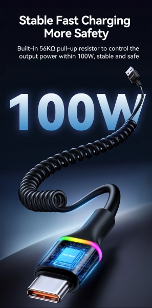 Rocoren USB-A to USB-C 100W Şarj Kablosu